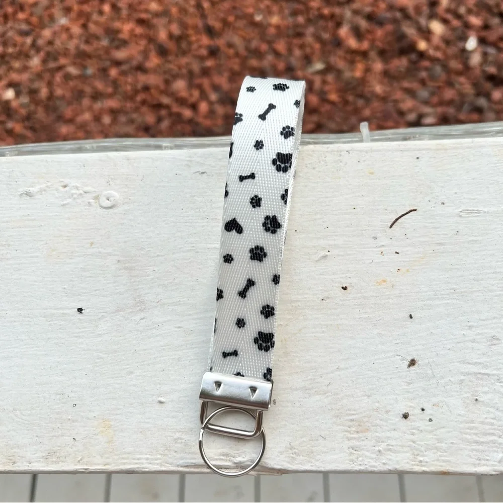 Handmade Paw Print Keychain Wristlet